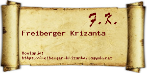 Freiberger Krizanta névjegykártya